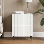 vidaXL Cabinet de chevet Blanc 43 x 34 5 x 49 5 cm Bois d'ingénierie