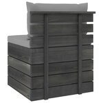 vidaXL Salon palette de jardin 2 Pièces avec coussins Bois de pin massif