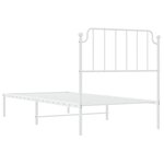 vidaXL Cadre de lit métal avec tête de lit blanc 90x200 cm