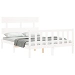 vidaXL Cadre de lit sans matelas blanc bois de pin massif