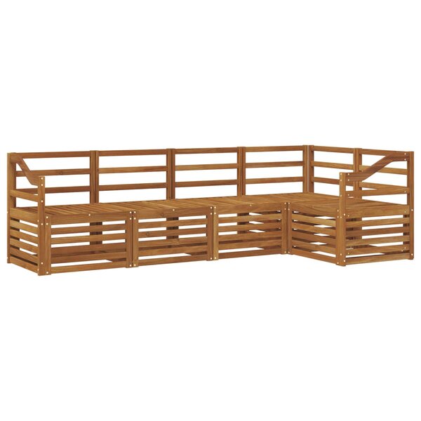 vidaXL Ensemble de canapé d'angle 5 Pièces Naturel Bois d'Acacia Massif