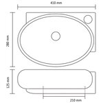 Vasque à trou de trop-plein/robinet céramique pour salle de bain Noir