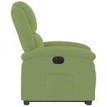 vidaXL Fauteuil inclinable électrique vert clair velours