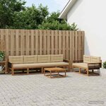 vidaXL Ensemble de canapés d'extérieur 7 Pièces Naturel et Beige