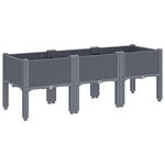 vidaXL Jardinière avec pieds gris 120x40x42 cm PP
