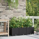 vidaXL Pots de jardin Noir 120 x 40 x 37.5 cm Acier