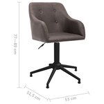 vidaXL Chaise pivotante de salle à manger Taupe Tissu