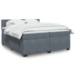 vidaXL Sommier à lattes de lit et matelas Gris foncé 200x200cm Velours