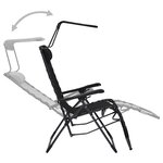 vidaXL Chaises pliables de terrasse lot de 2 Textilène Noir