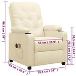 vidaXL Fauteuil de massage électrique Crème Similicuir