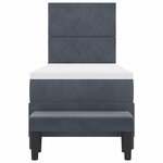 vidaXL Lit à ressorts avec matelas Gris foncé 80 x 200 cm Velours