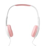 Casque Filaire | Câble Rond de 1,20 m | Supra-auriculaire | Rose/Blanc