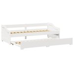 vidaXL Lit de jour avec gigogne sans matelas IRUN blanc 90x200 cm