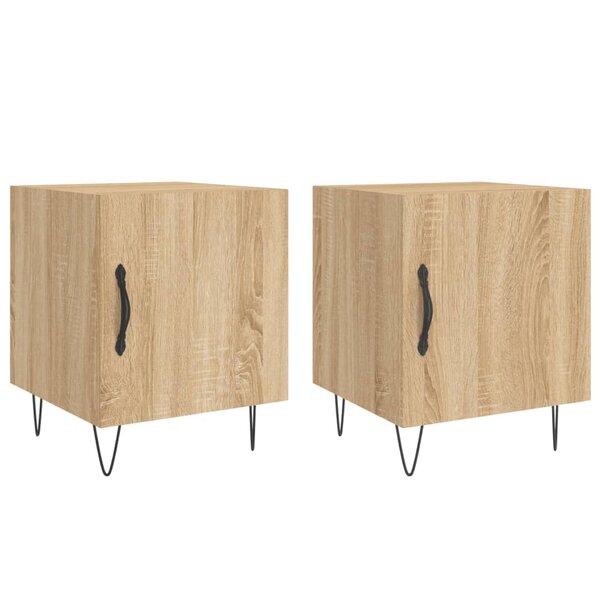 vidaXL Tables de chevet 2 Pièces chêne sonoma 40x40x50 cm bois ingénierie