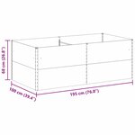 vidaXL Jardinière surélevée 195 x 100 x 68 cm Acier galvanisé