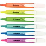 Etui de 6 surligneurs de poche swing cool pte biseautée 1 - 4 mm stabilo