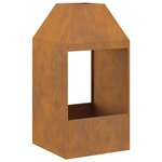 vidaXL Braise Marron 50 x 50 x 100 cm Acier résistant aux intempéries