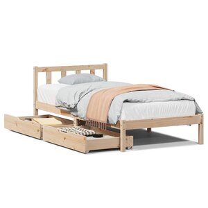 vidaXL Cadre de lit sans matelas 75x190 cm bois de pin massif