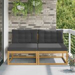 vidaXL 2 Pièce Sofa de milieu extérieur Polyester Blanc