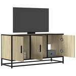 vidaXL Meuble TV chêne sonoma 100x35x50 cm bois d'ingénierie et métal