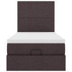 vidaXL Lit ottoman avec matelas marron foncé 90x200 cm tissu
