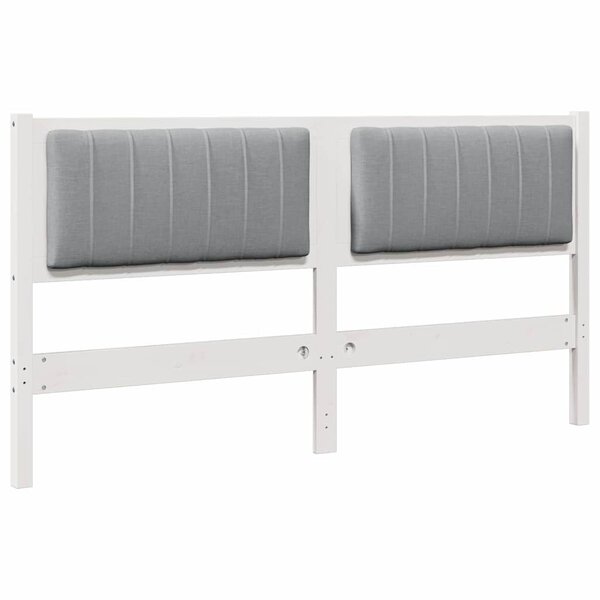 vidaXL Tête de lit capitonnée avec tête de lit Blanc 160 cm Pin massif
