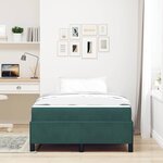 vidaXL Cadre de lit avec matelas Vert foncé 120 x 190 cm tissu