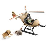Schleich - figurine hélicoptere pour sauvetage d'animaux - 42476 - wild life