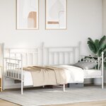 Lit jumeau vidaXL blanc 90x200 cm en acier
