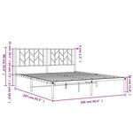 vidaXL Cadre de lit métal sans matelas et tête de lit blanc 160x200 cm