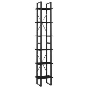 vidaXL Bibliothèque à 6 niveaux noir 40x30x210 cm bois ingénierie