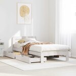 vidaXL Cadre de lit sans matelas blanc 90x200 cm bois de pin massif