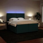 vidaXL Sommier à lattes de lit et matelas Vert foncé 200x200cm Velours