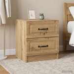 vidaXL Cabinet de chevet 2 pièces Chêne artisanal 43 x 34 5 x 44 5 cm
