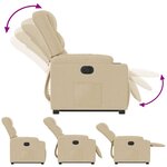 vidaXL Fauteuil inclinable électrique crème tissu
