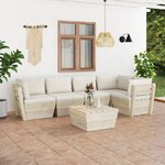 vidaXL Salon de jardin palette 6 Pièces avec coussins bois d'épicéa