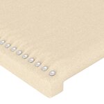 vidaXL Tête de lit avec oreilles Crème 147x16x118/128 cm Tissu