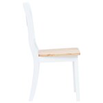 vidaXL Chaises à manger lot de 6 blanc et bois clair bois hévéa massif