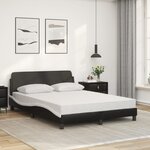 vidaXL Lit avec matelas Dover noir et blanc 140x200 cm similicuir