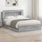 vidaXL Cadre de lit avec rangement Sonoma gris 160 x 200 cm