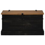 vidaXL Coffre de rangement HALDEN noir 91x48x47 cm bois massif pin