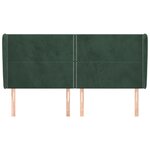 vidaXL Tête de lit avec oreilles Vert foncé 203x23x118/128 cm Velours