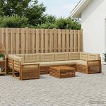 vidaXL Ensemble de canapés d'extérieur 8 Pièces Naturel et Beige