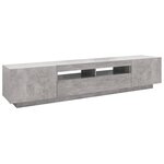 vidaXL Meuble TV avec lumières LED Gris béton 200x35x40 cm
