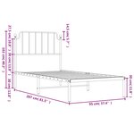 vidaXL Cadre de lit métal sans matelas avec tête de lit noir 90x200 cm