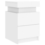 vidaXL Tables de chevet avec lumières LED 2 Pièces blanc 35x39x55 cm