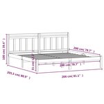 vidaXL Cadre de lit Marron miel Bois de pin massif 200x200 cm