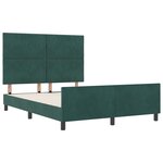 vidaXL Cadre de Lit Vert Foncé 140x190 cm Velours
