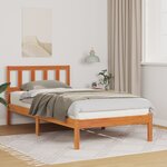 vidaXL Cadre de lit Marron cire 90 x 190 cm Bois massif en pin