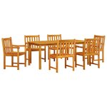 vidaXL Ensemble de salle à manger pour jardin 7 pc Marron